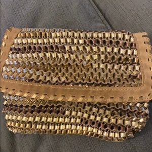 DVF Gorgeous Gold & Beige Clutch